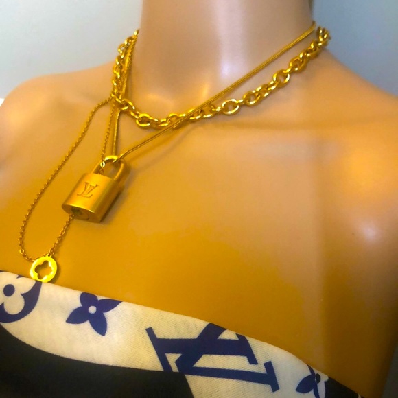 Repurposed Aunthentic Louis Vuitton padlock with New Stainless Steel Necklace. - Picture 7 of 10
